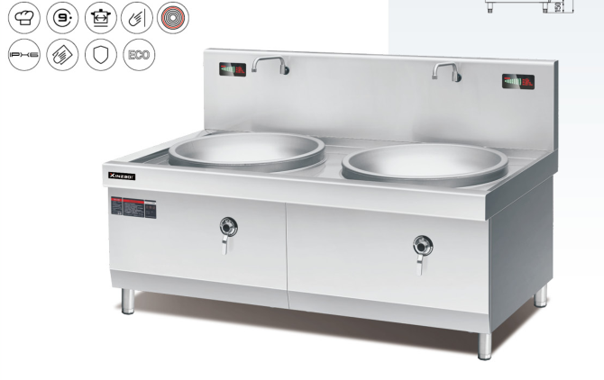 电磁双头大炒炉