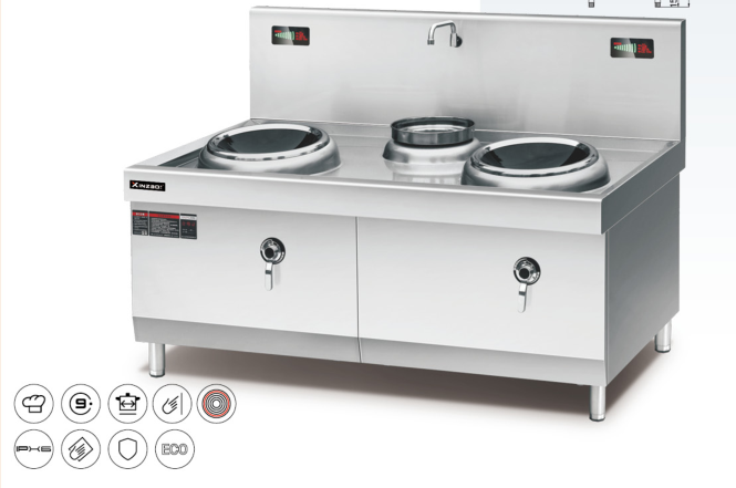 电磁双头单尾炒炉